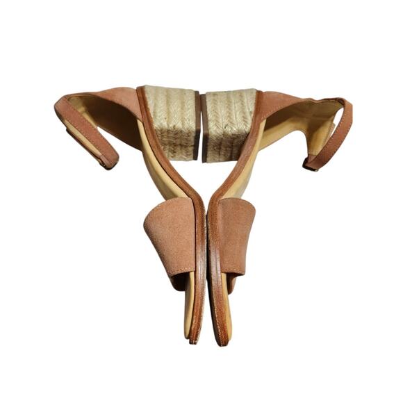 Soludos Capri Suede Leather Sandals Ankle Strap Block Heel in Sahara Pink 7 - Picture 3 of 8